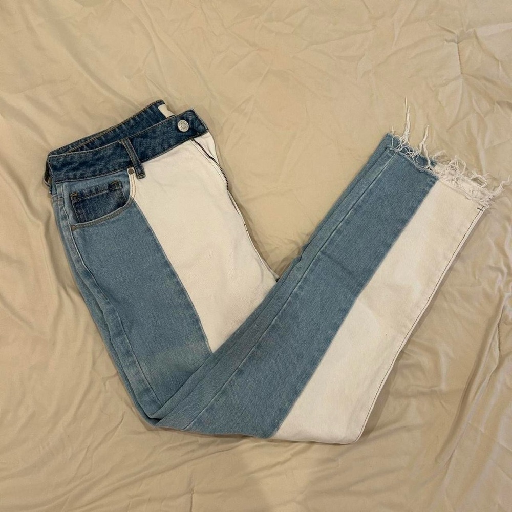 Pacsun Colorblock Blue and White Women's Jeans